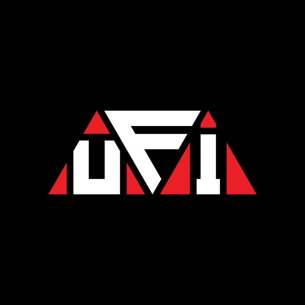 ufi driehoek brief logo ontwerp met driehoekige vorm. ufi driehoek logo ontwerp monogram. ufi driehoek vector logo sjabloon met rode kleur. ufi driehoekig logo eenvoudig, elegant en luxueus logo. ufi