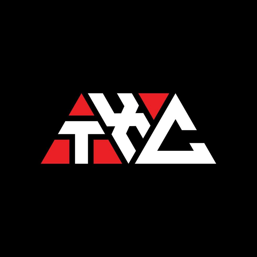 txc driehoek brief logo ontwerp met driehoekige vorm. txc driehoek logo ontwerp monogram. txc driehoek vector logo sjabloon met rode kleur. txc driehoekig logo eenvoudig, elegant en luxueus logo. txc