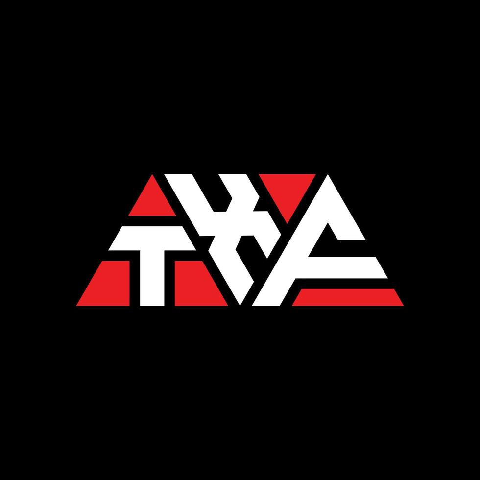 txf driehoek brief logo ontwerp met driehoekige vorm. txf driehoek logo ontwerp monogram. txf driehoek vector logo sjabloon met rode kleur. txf driehoekig logo eenvoudig, elegant en luxueus logo. txf