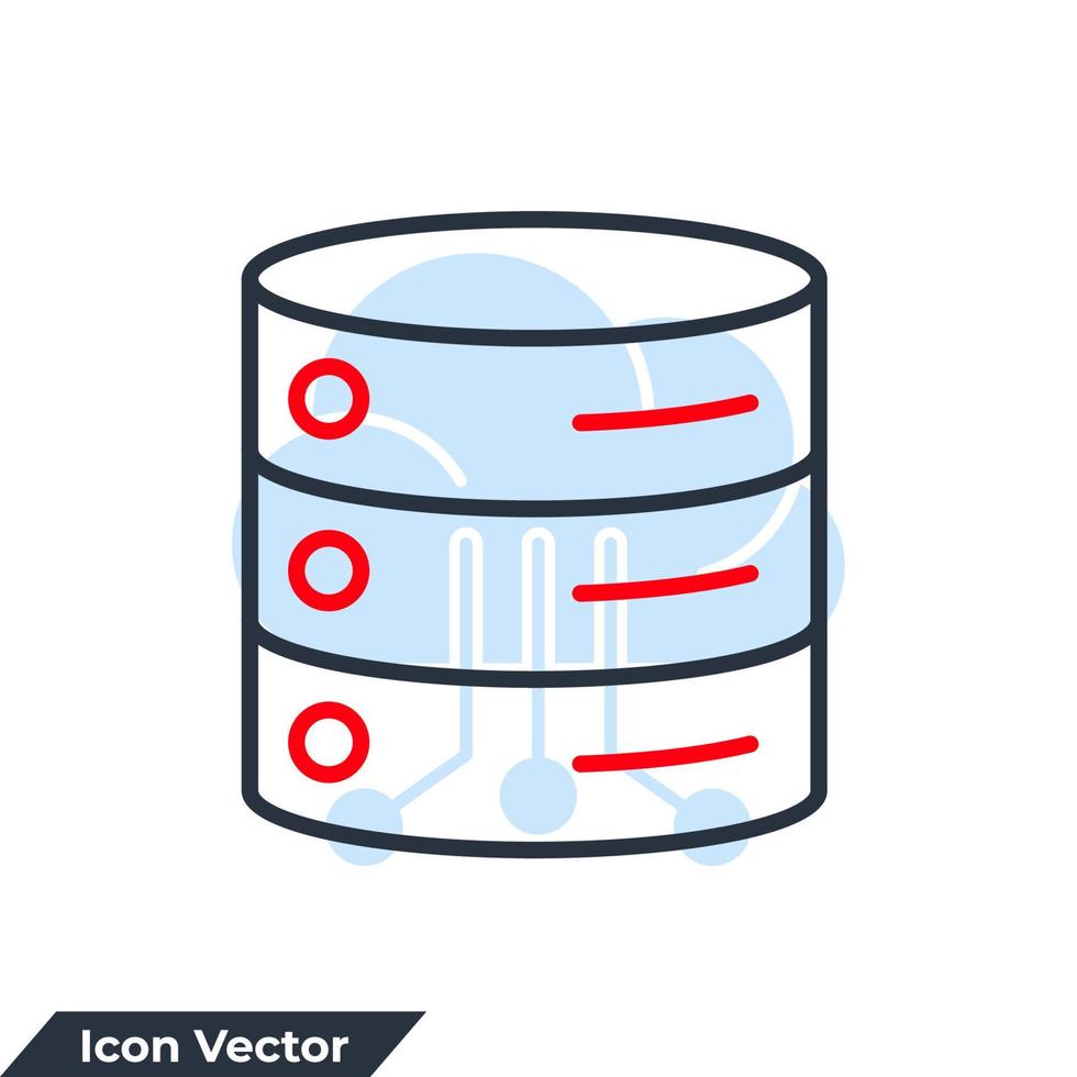 database pictogram logo vectorillustratie. database-opslagsymboolsjabloon voor grafische en webdesigncollectie vector