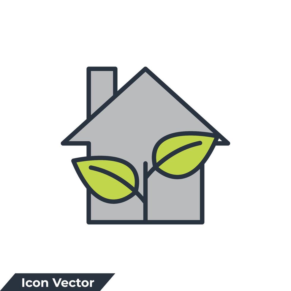groene huis pictogram logo vectorillustratie. eco huis. smart home-symboolsjabloon voor grafische en webdesigncollectie vector