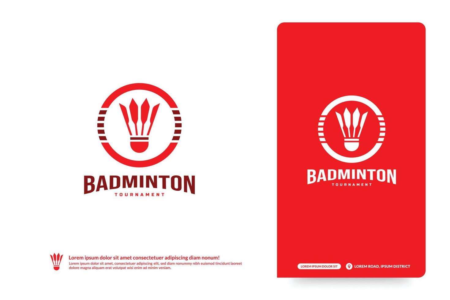 badminton club logo sjabloon, badminton toernooien logo concept. club team identiteit geïsoleerd op een witte achtergrond, abstracte sport symbool ontwerp vectorillustratie vector