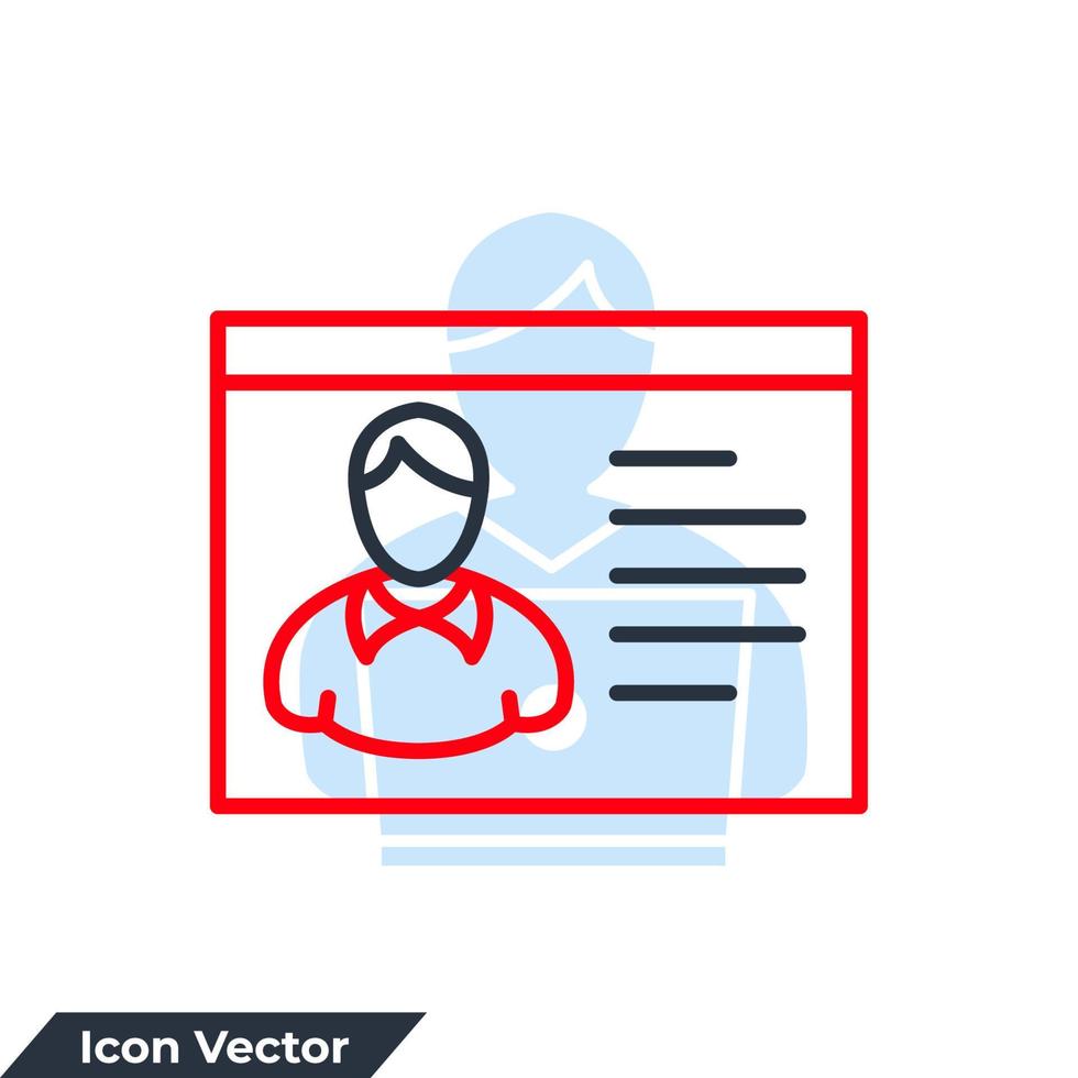 persoonlijke website pictogram logo vectorillustratie. portfolio symbool sjabloon voor grafische en webdesign collectie vector
