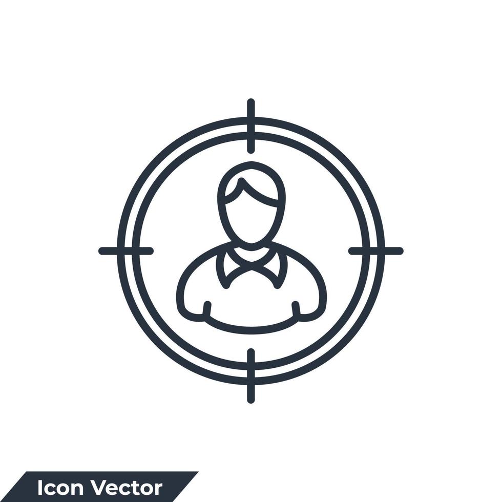 hoofd jacht pictogram logo vectorillustratie. doel mensen symbool sjabloon voor grafische en webdesign collectie vector