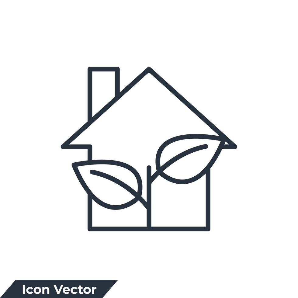 groene huis pictogram logo vectorillustratie. eco huis. smart home-symboolsjabloon voor grafische en webdesigncollectie vector