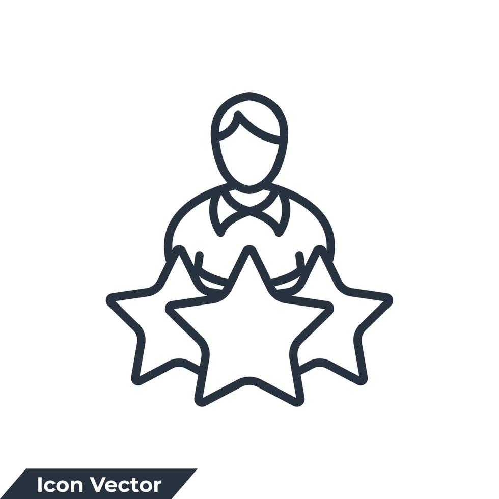 ervaring pictogram logo vectorillustratie. mensen met sterren symbool sjabloon voor grafische en webdesign collectie vector