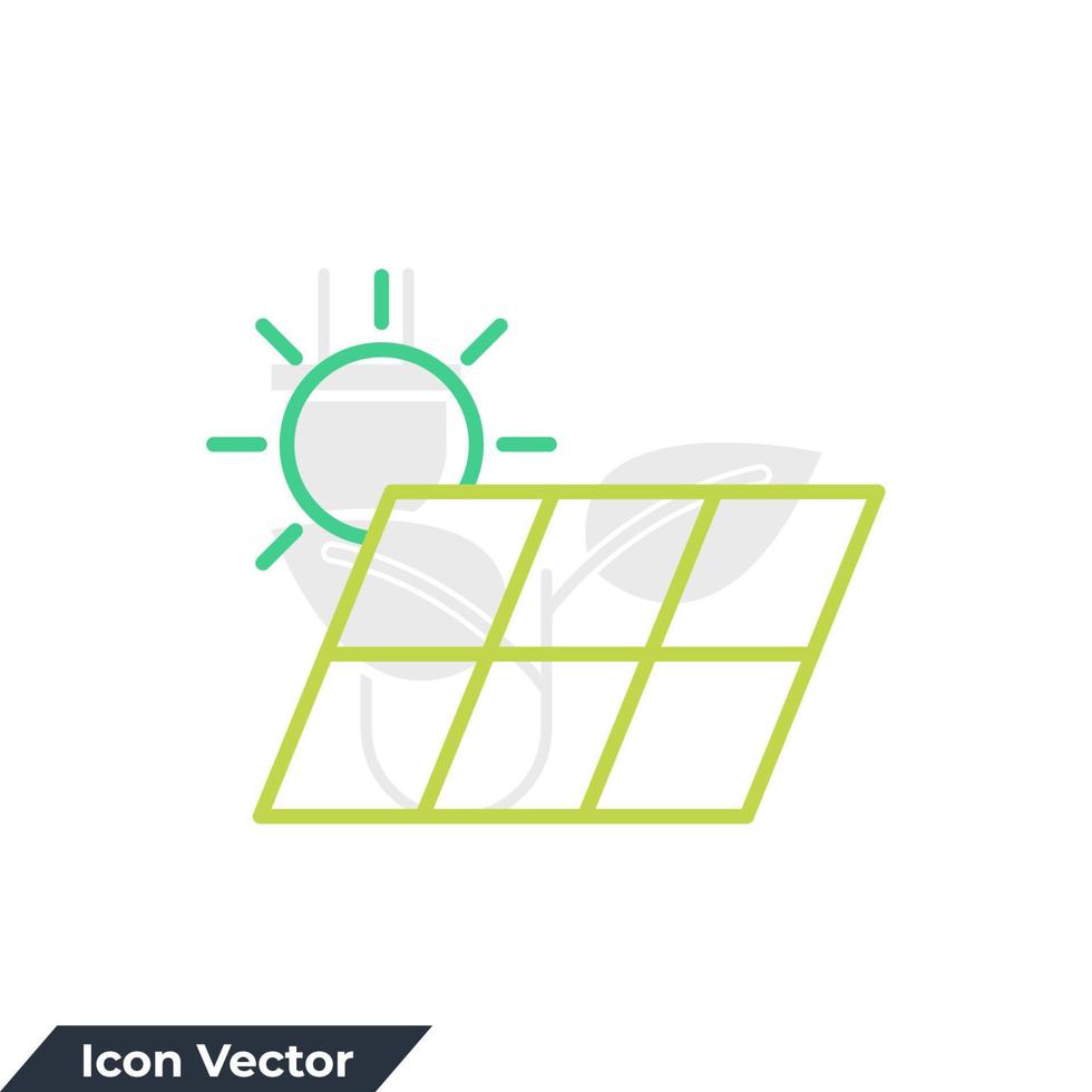 zonne-energie pictogram logo vectorillustratie. zonnepanelen symboolsjabloon voor grafische en webdesign collectie vector