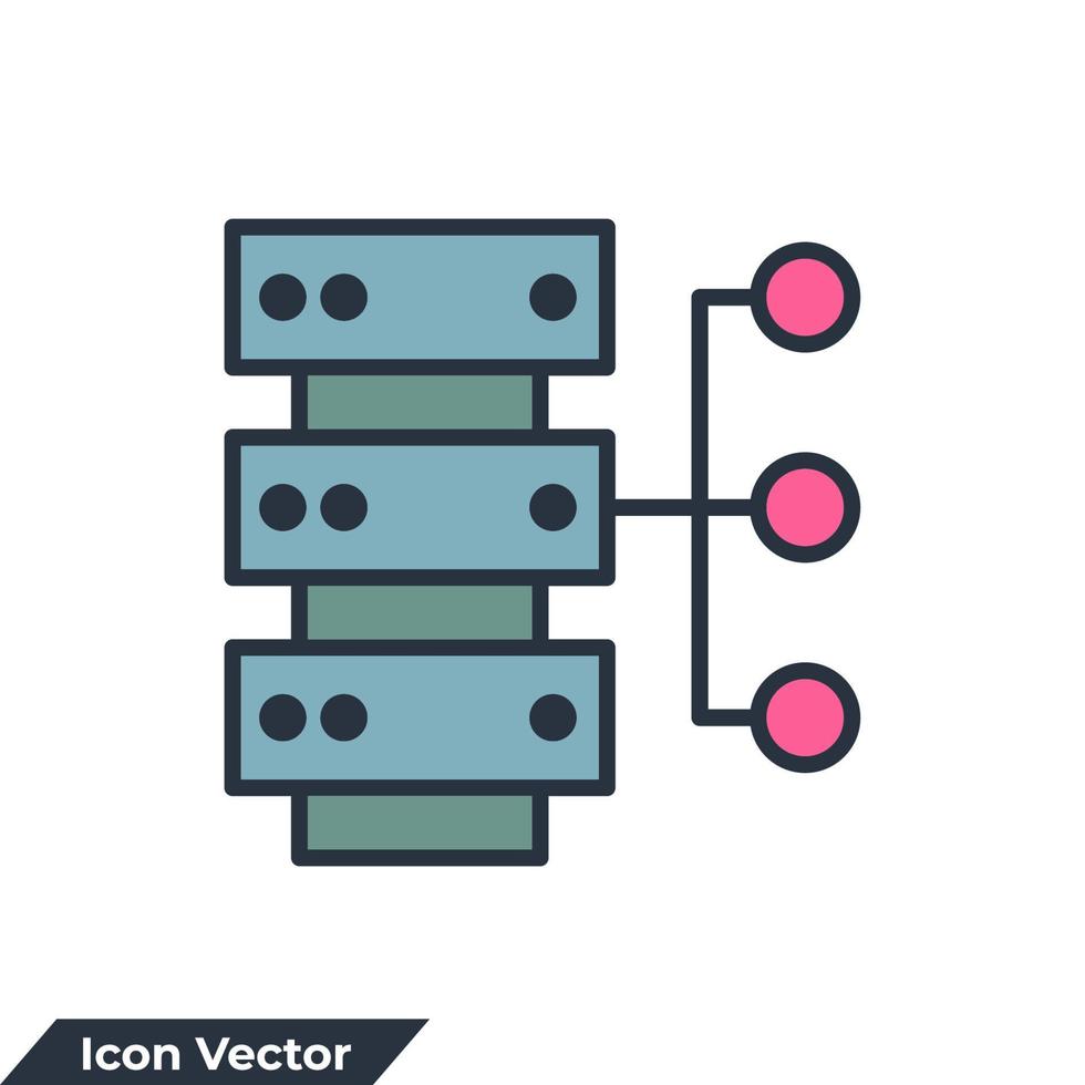 database systeem pictogram logo vectorillustratie. datamining symboolsjabloon voor grafische en webdesign collectie vector