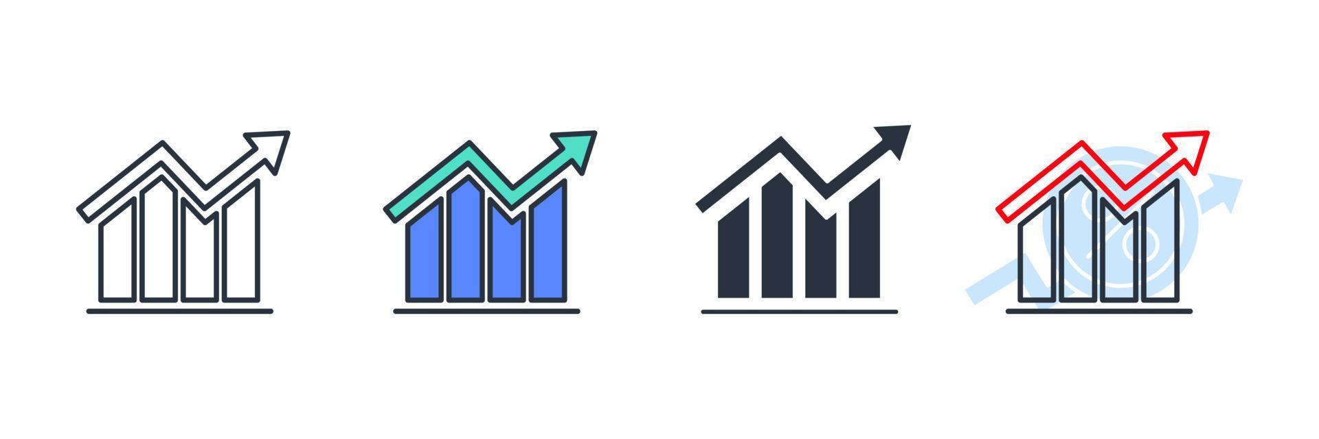 staafdiagram pictogram logo vectorillustratie. statistieken symbool sjabloon voor grafische en webdesign collectie vector