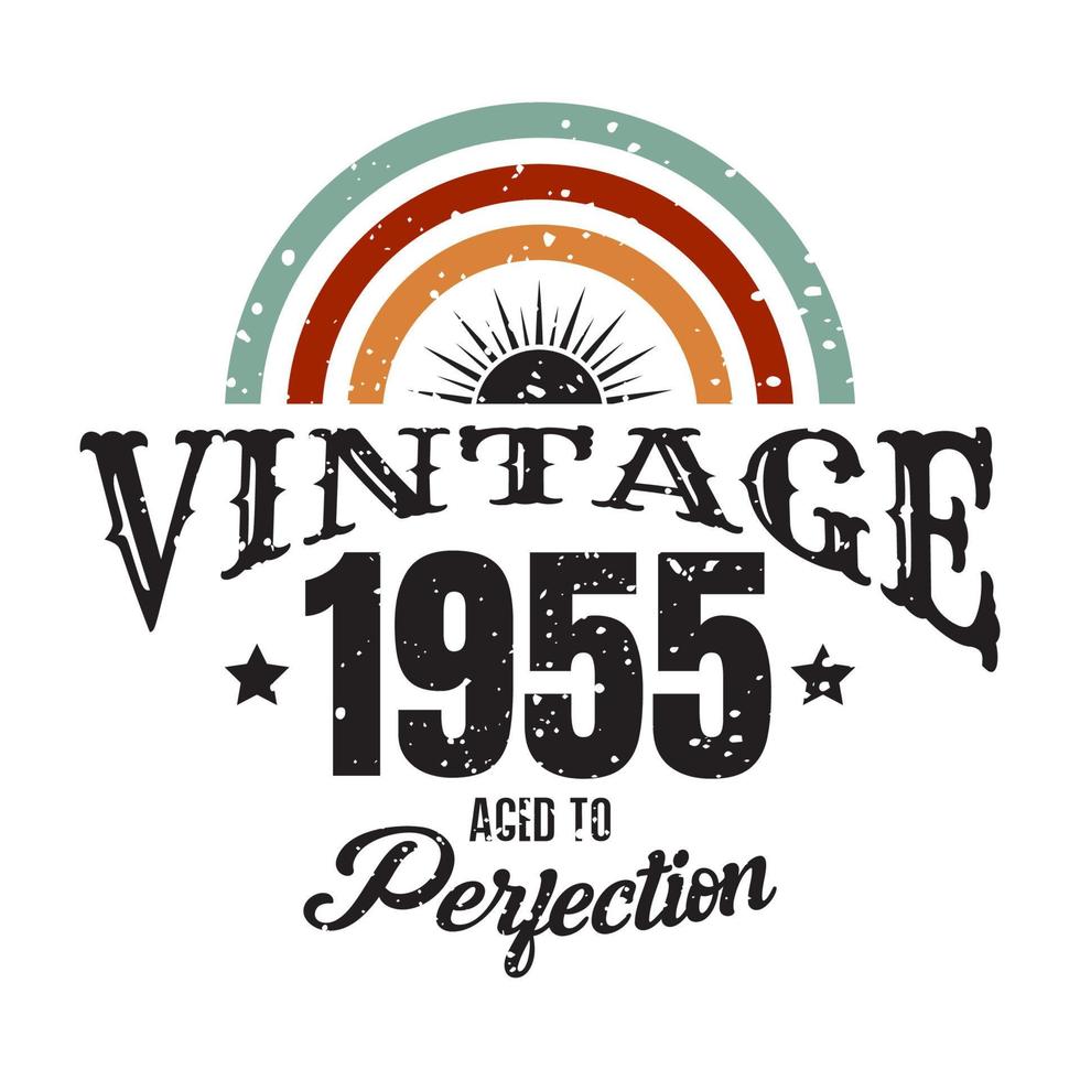 vintage 1955 gerijpt tot in de perfectie, 1955 verjaardag typografie ontwerp vector