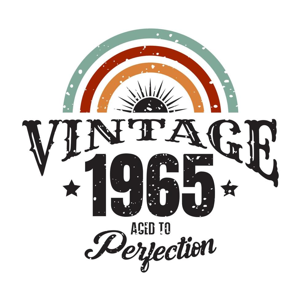 vintage 1965 gerijpt tot in de perfectie, 1965 verjaardag typografie ontwerp vector