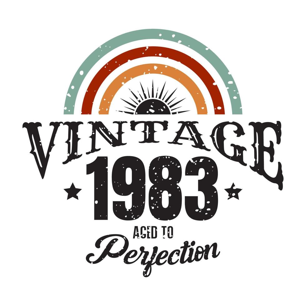 vintage 1983 gerijpt tot in de perfectie, 1983 verjaardag typografie ontwerp vector