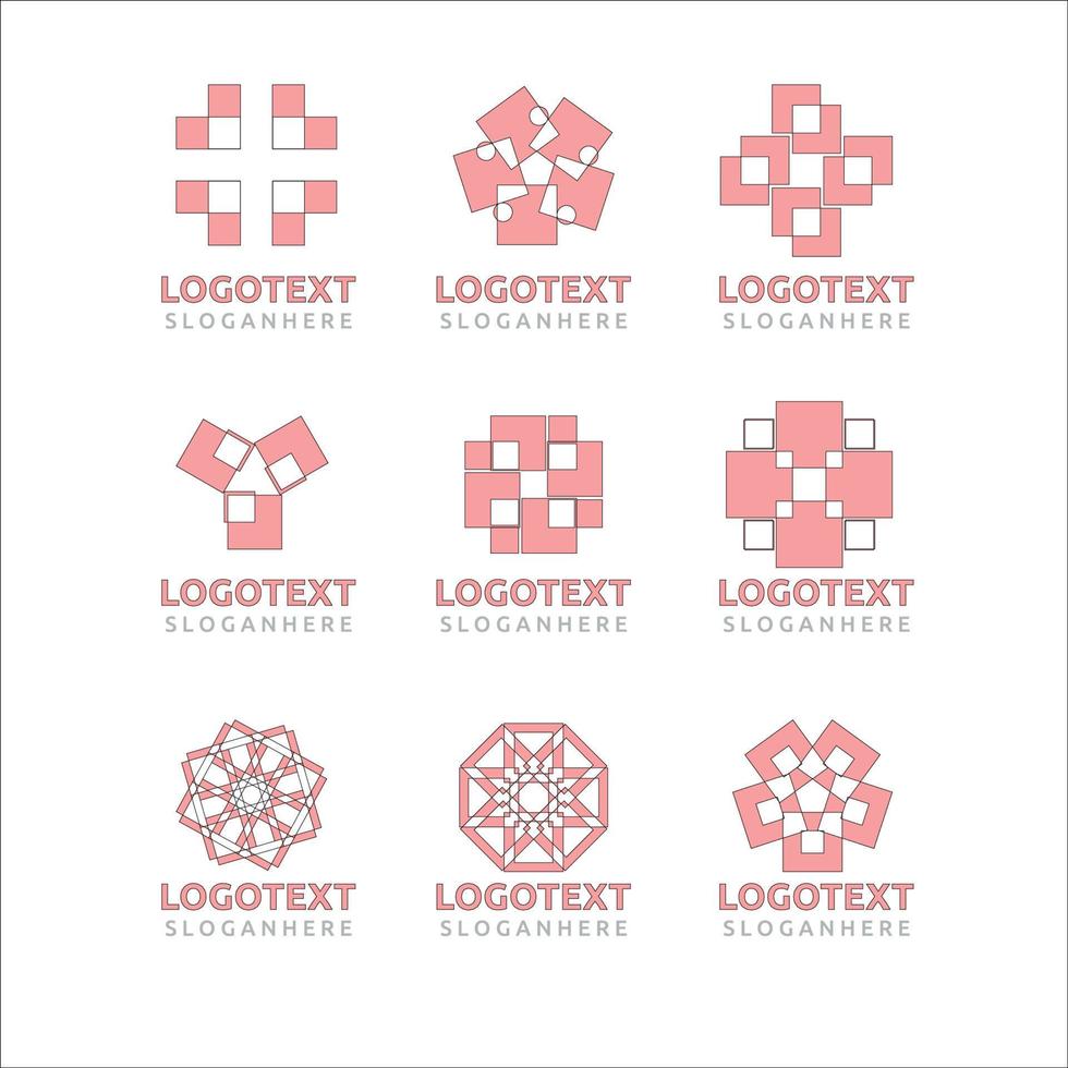 logo monsters, cirkel, geometrische, logo ster, logo zon, elementen, zeshoeken, driehoeken, vierkanten en circles.trendy hipster pictogram, vectorillustratie vector