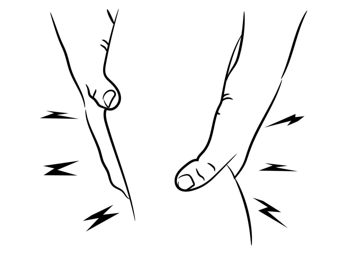 pees kniegewricht problemen pijnlijk, zwelling na van oefening vectorillustratie vector