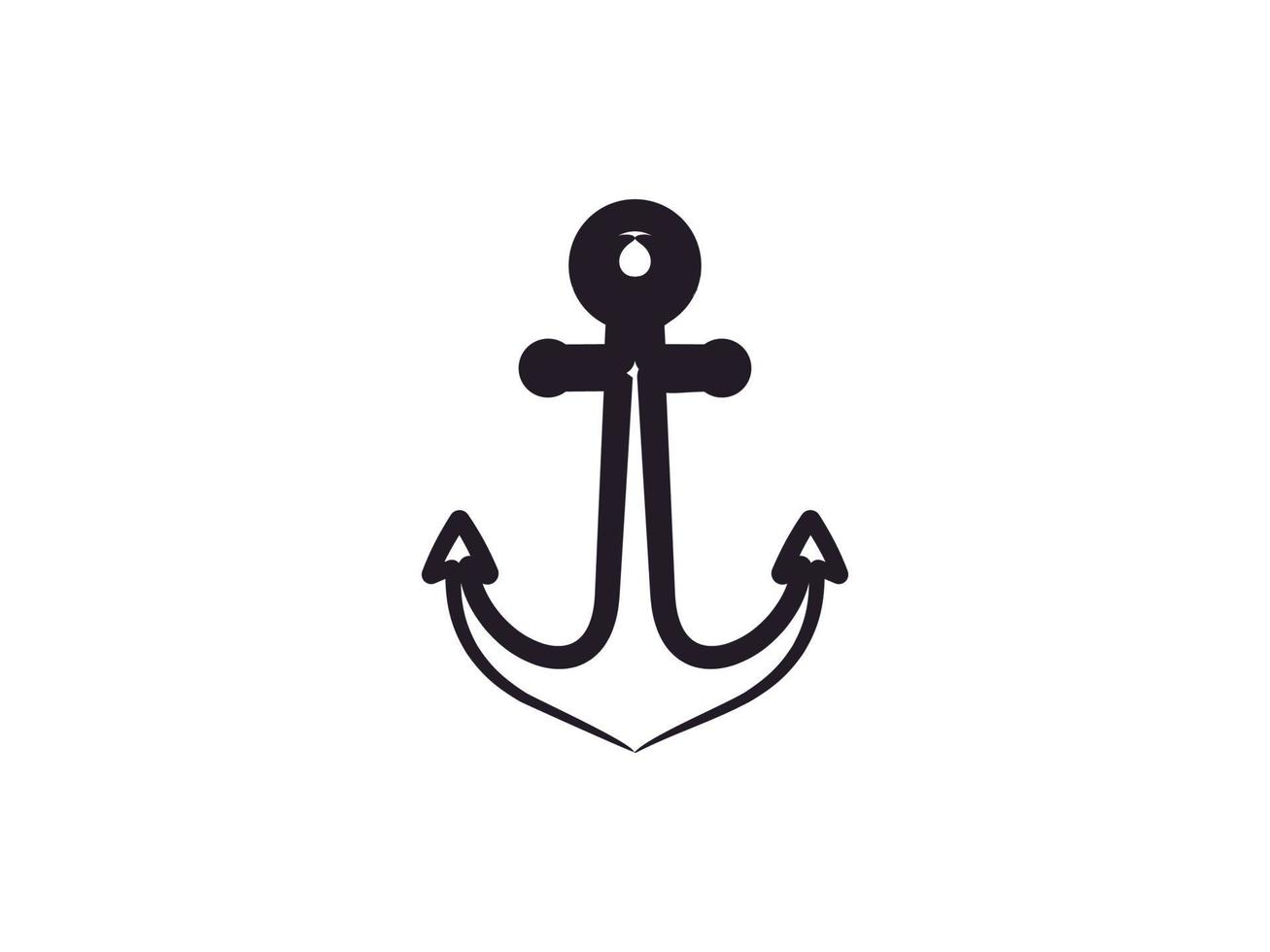anker rustiek hand getekend vintage retro hipster eenvoudig logo ontwerp voor boot marine nautische schip transport vector