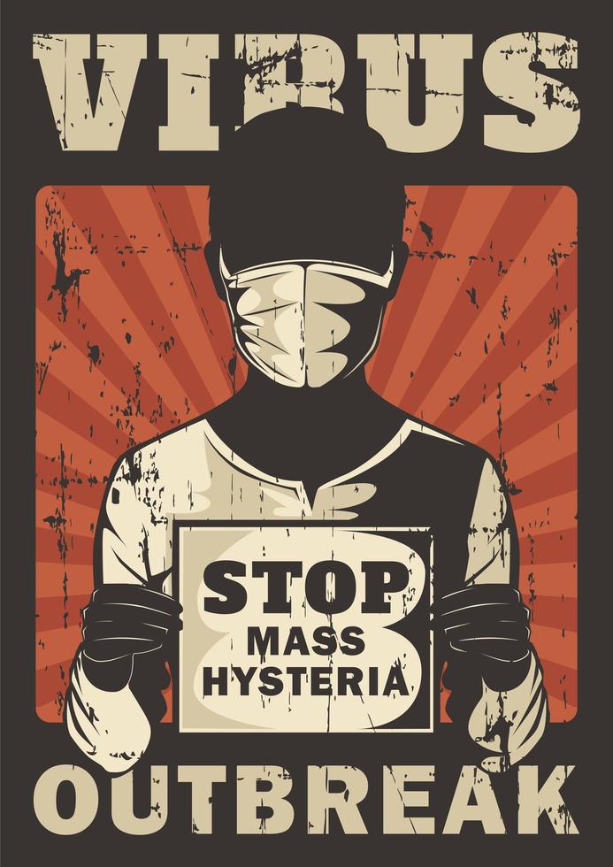 virus uitbraak vintage poster vector