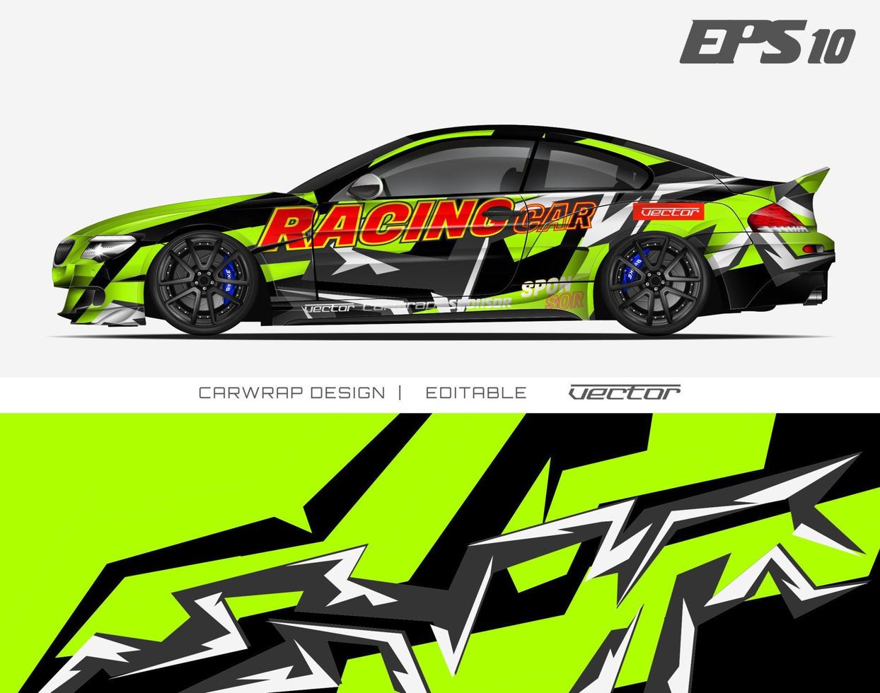 autowrap ontwerp modern race-achtergrondontwerp voor voertuigwrap, racewagen, rally, enz. vector