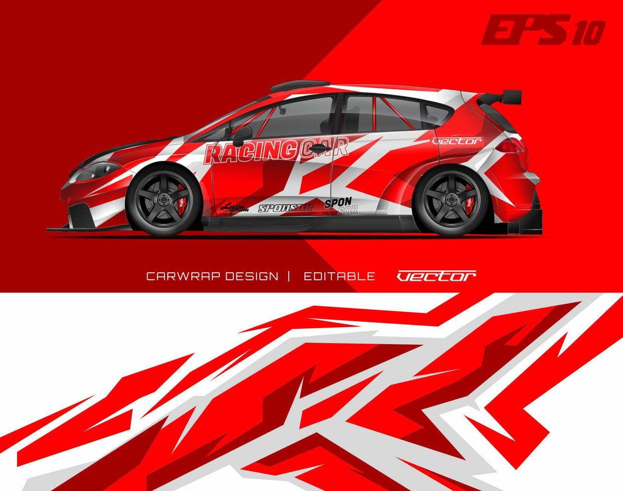 autowrap ontwerp modern race-achtergrondontwerp voor voertuigwrap, racewagen, rally, enz. vector