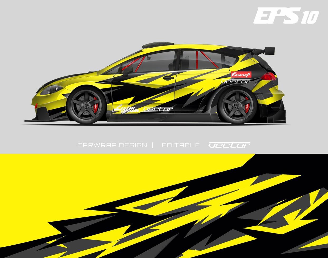 autowrap ontwerp modern race-achtergrondontwerp voor voertuigwrap, racewagen, rally, enz. vector