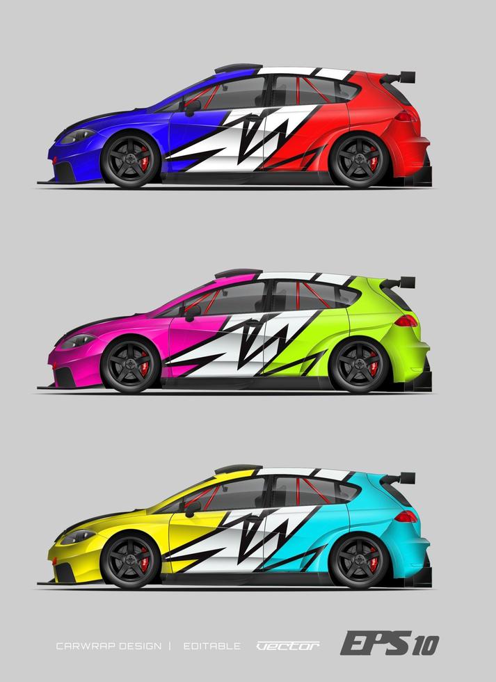 autowrap ontwerp modern race-achtergrondontwerp voor voertuigwrap, racewagen, rally, enz. vector