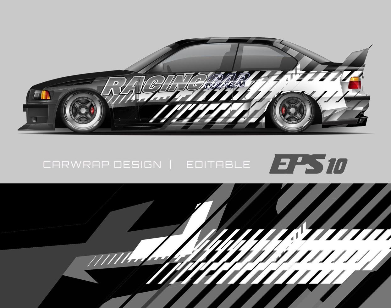 autowrap ontwerp modern race-achtergrondontwerp voor voertuigwrap, racewagen, rally, enz. vector