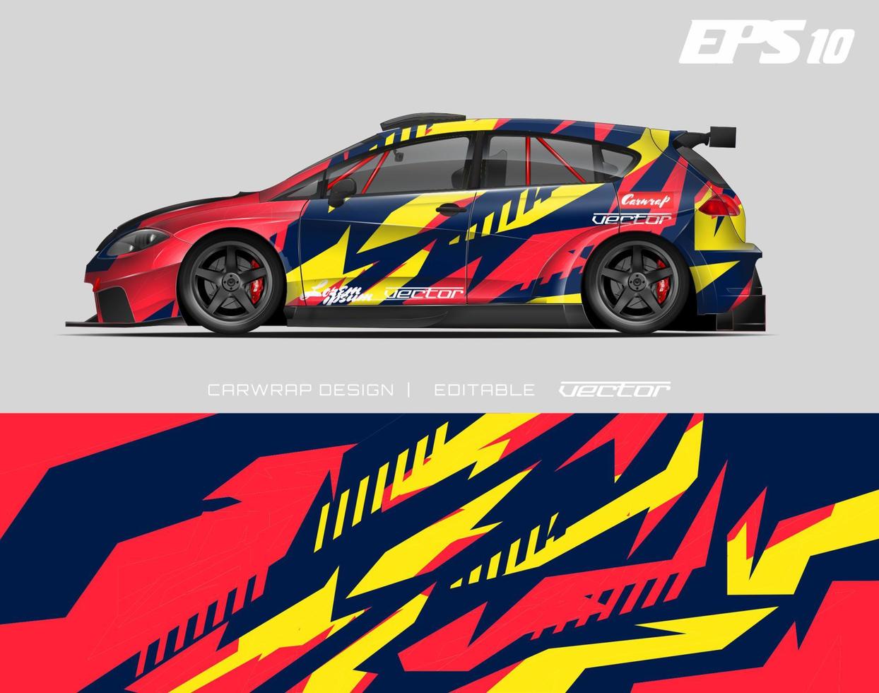 autowrap ontwerp modern race-achtergrondontwerp voor voertuigwrap, racewagen, rally, enz. vector