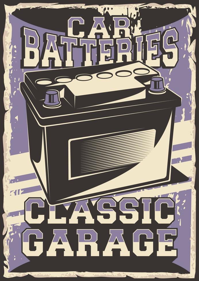 auto service auto batterij poster vector