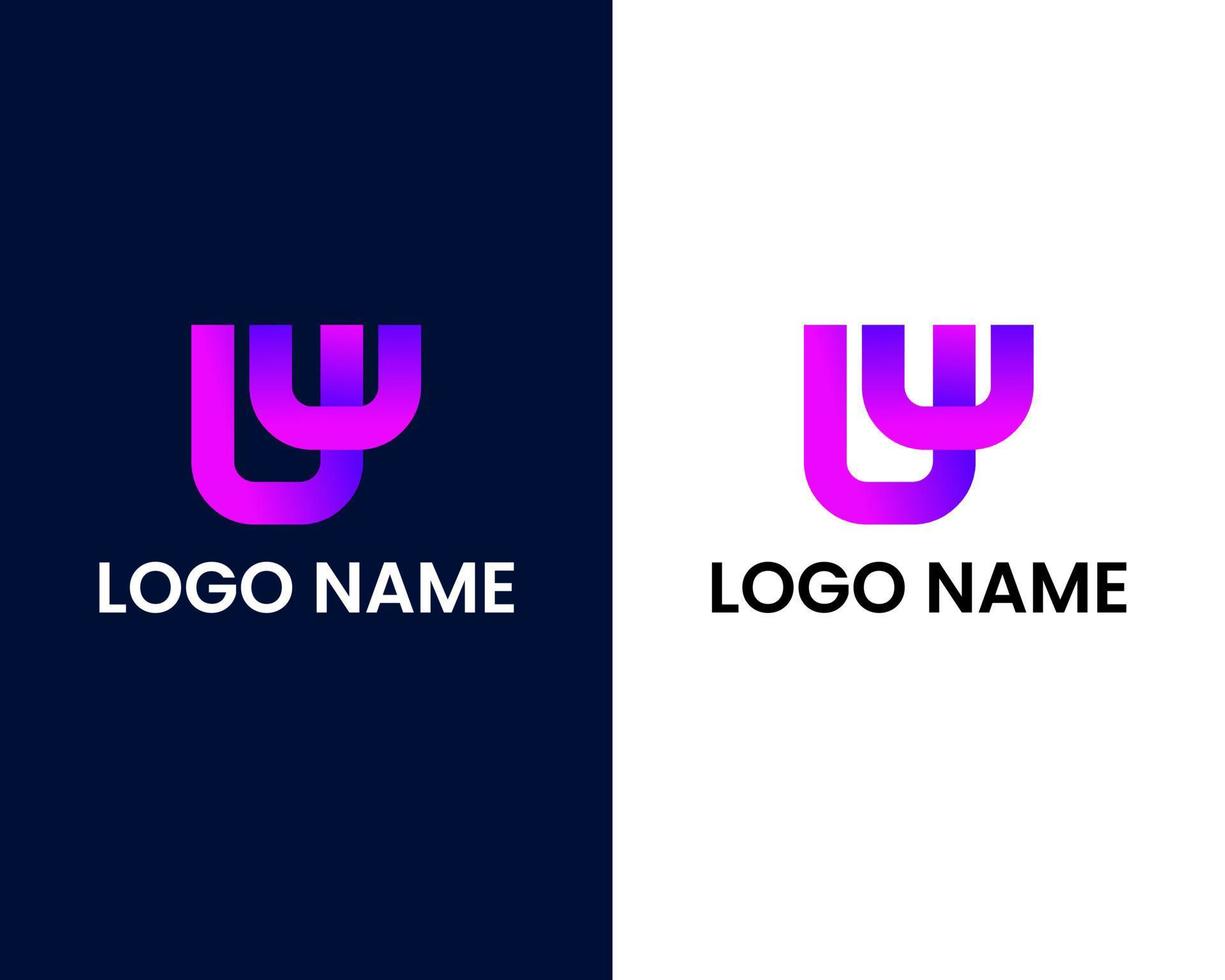 letter u en y moderne logo ontwerpsjabloon vector