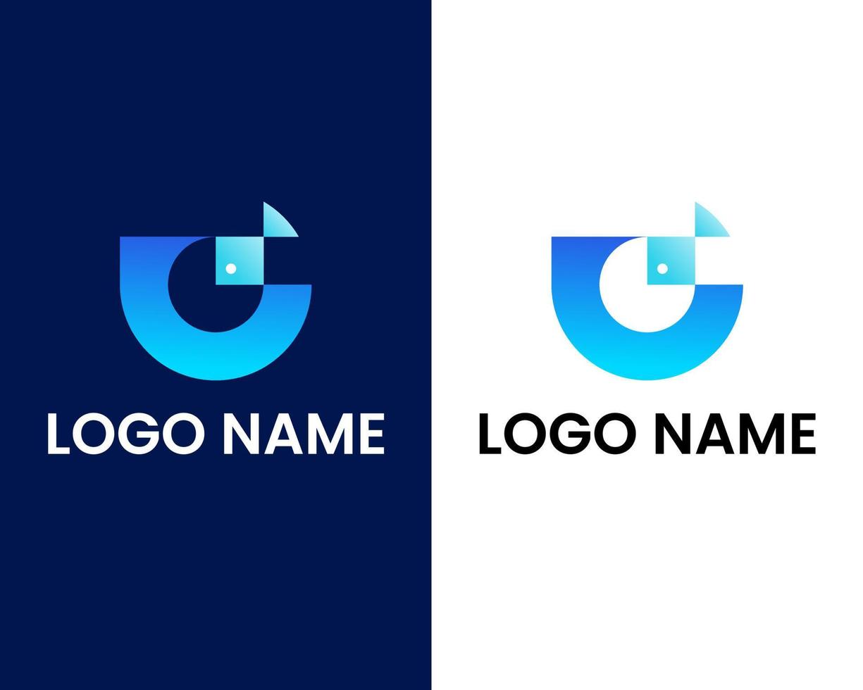letter c met vis modern logo ontwerpsjabloon vector