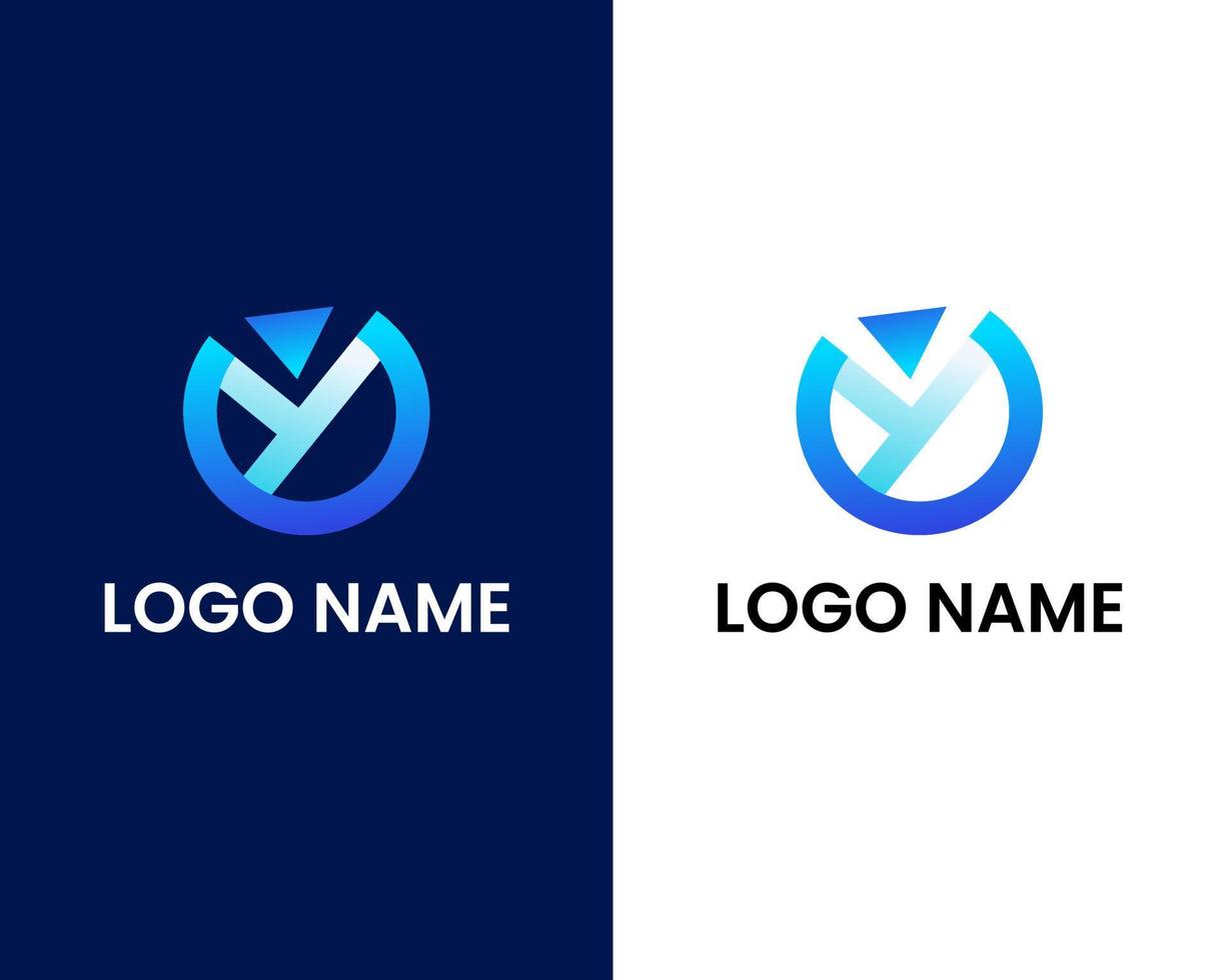 letter y en m modern logo ontwerpsjabloon vector