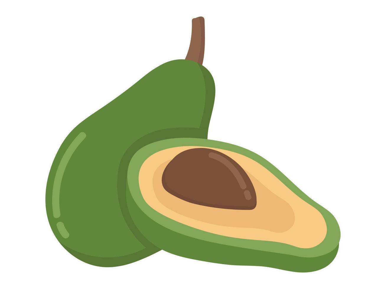 eenvoudige vectoravocado. platte doodle clipart. alle objecten zijn opnieuw geschilderd. vector