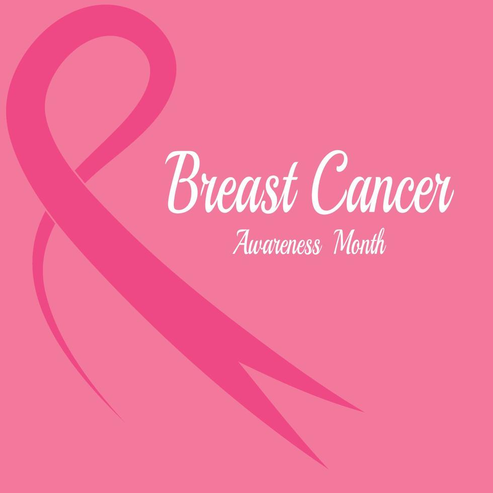 roze lint voor het bewustzijnssymbool van borstkanker, vectorillustratie vector