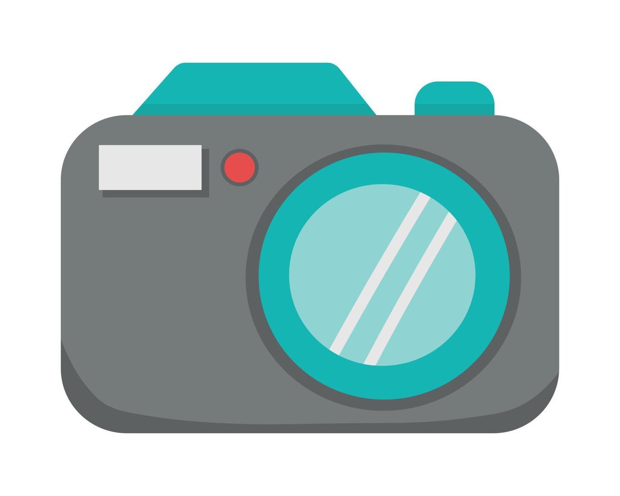 oude fotocamera. doodle platte clipart. alle objecten zijn opnieuw geschilderd. vector