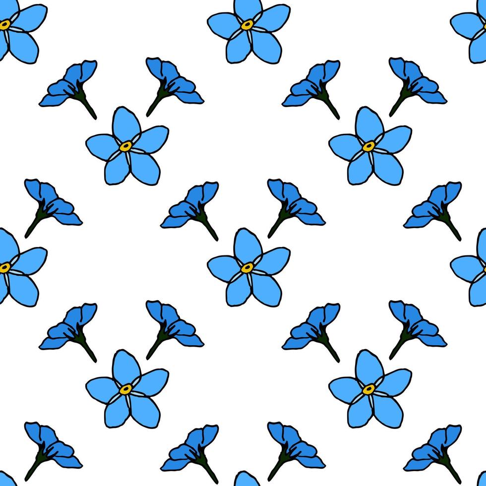 naadloos patroon met blauwe bloemen vergeet-mij-nietje voor stof, textiel, kleding, tafelkleed en andere dingen. vector afbeelding.