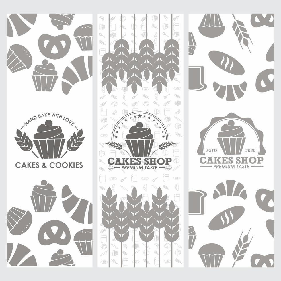 vintage bakkerijbanners vector