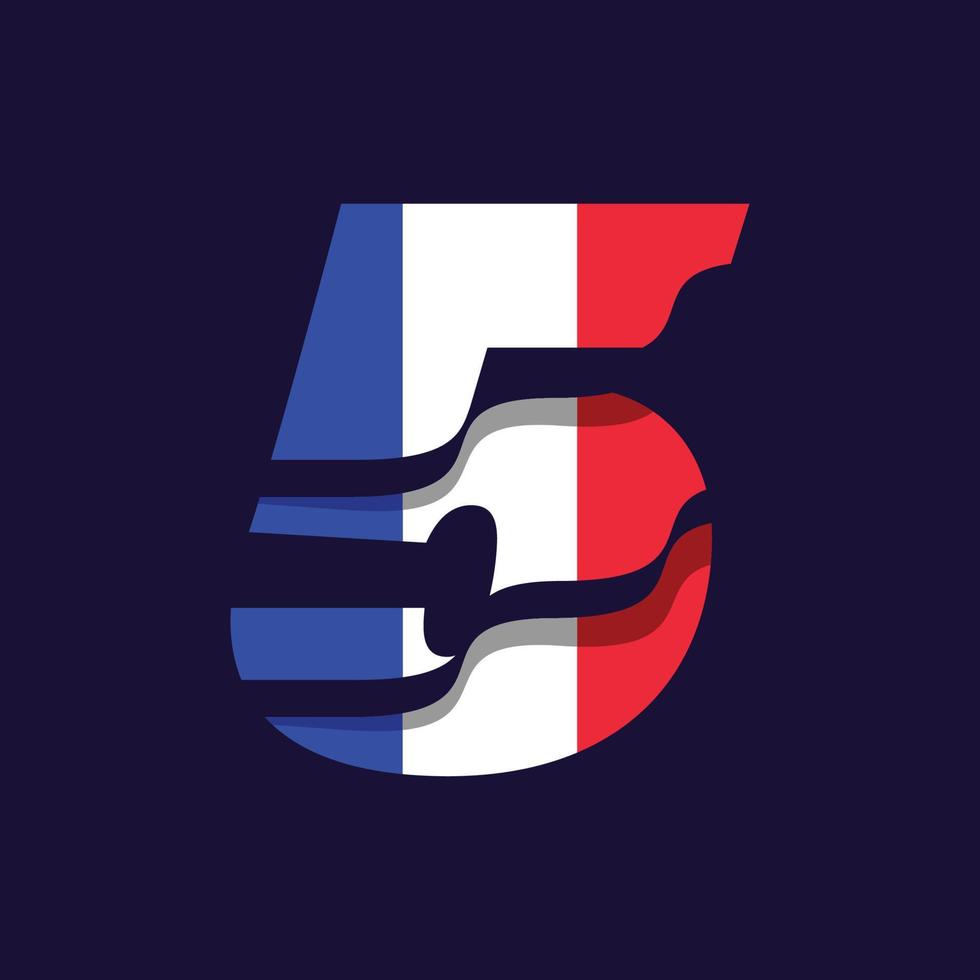 frankrijk numerieke vlag 5 vector