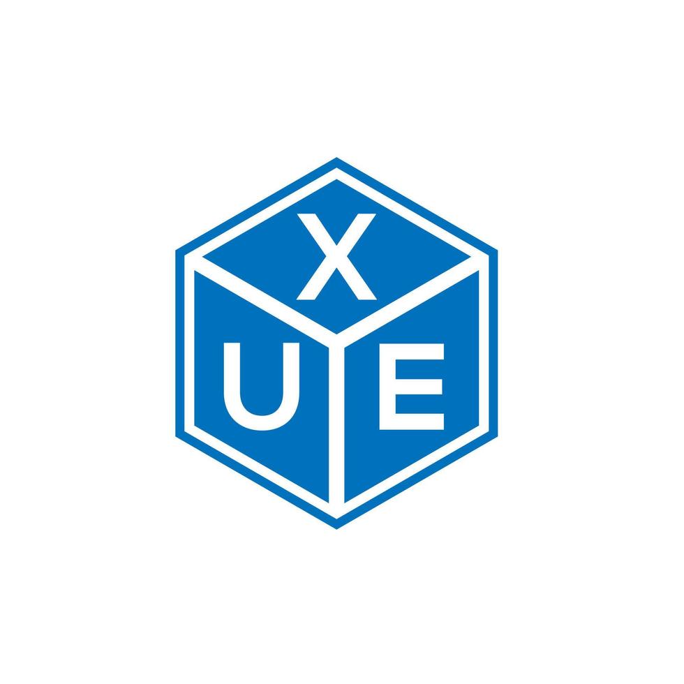 xue brief logo ontwerp op zwarte achtergrond. xue creatieve initialen brief logo concept. xue brief ontwerp. vector