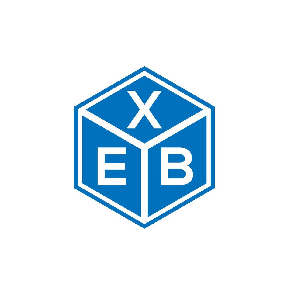 xeb brief logo ontwerp op zwarte achtergrond. xeb creatieve initialen brief logo concept. xeb brief ontwerp. vector