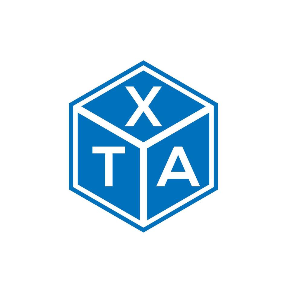 xta brief logo ontwerp op zwarte achtergrond. xta creatieve initialen brief logo concept. xta brief ontwerp. vector