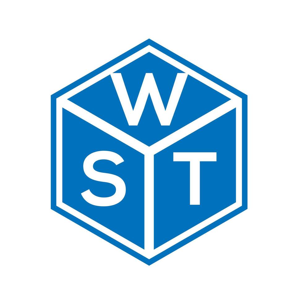 wst brief logo ontwerp op zwarte achtergrond. wst creatieve initialen brief logo concept. wst brief ontwerp. vector