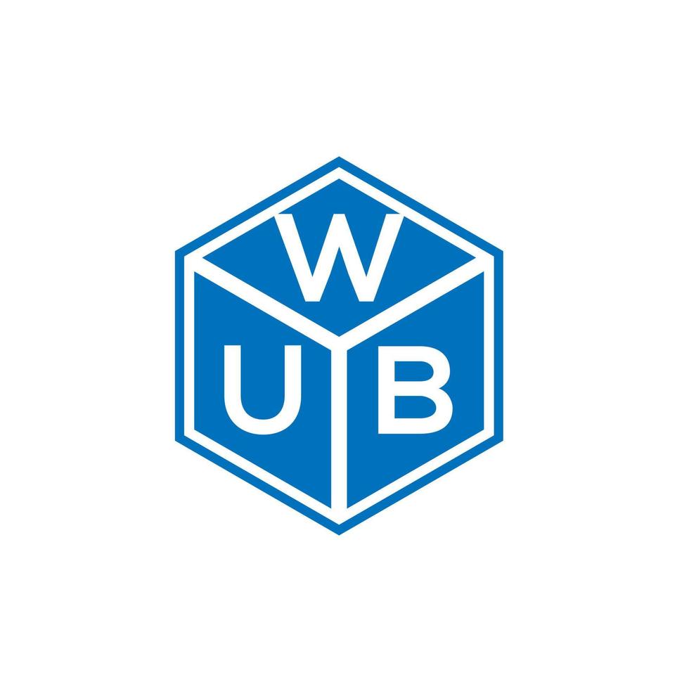 wub brief logo ontwerp op zwarte achtergrond. wub creatieve initialen brief logo concept. wub-briefontwerp. vector