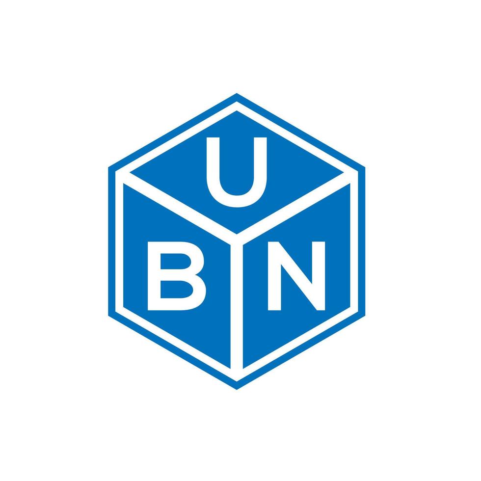 UBN brief logo ontwerp op zwarte achtergrond. ubn creatieve initialen brief logo concept. ubn-briefontwerp. vector