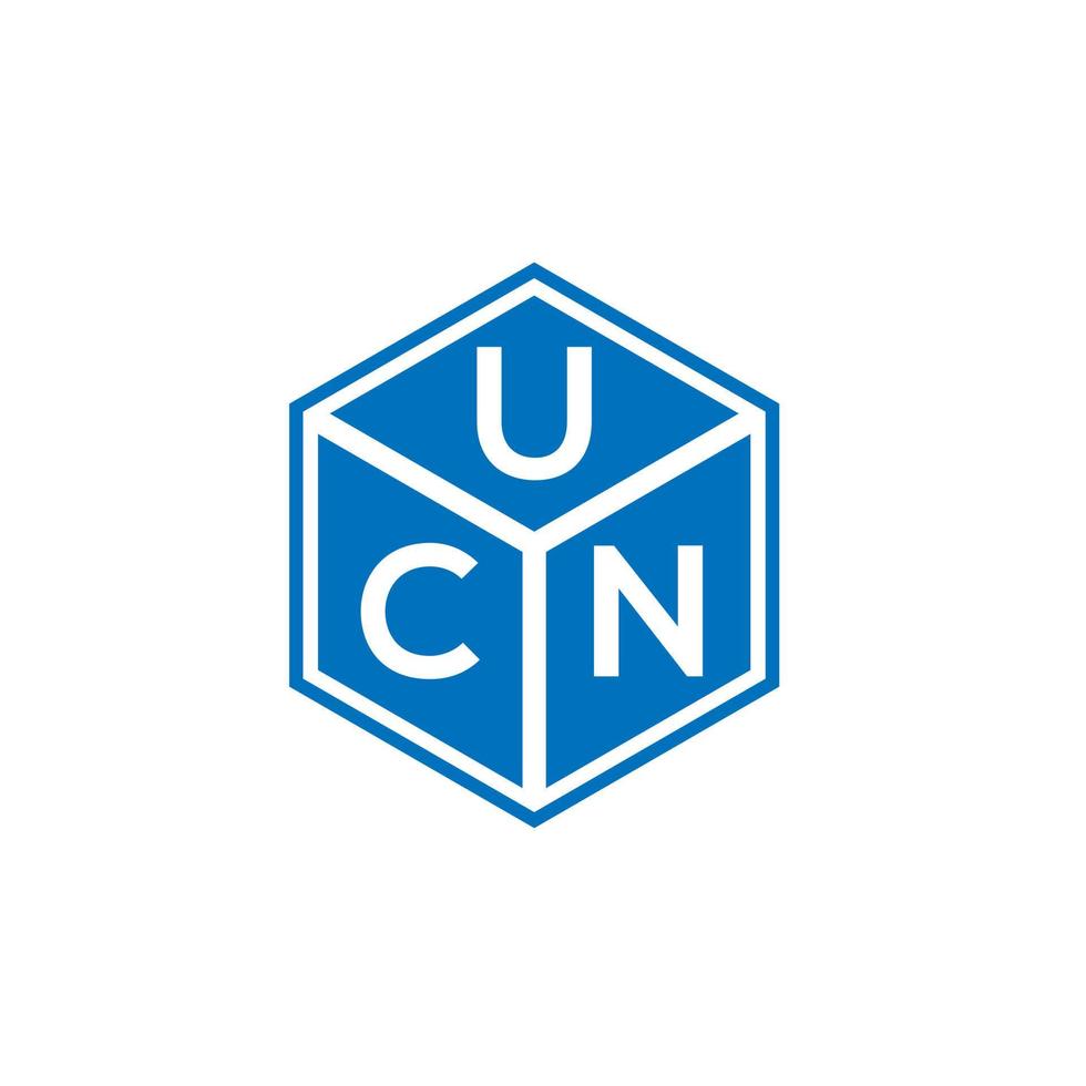 UCN brief logo ontwerp op zwarte achtergrond. ucn creatieve initialen brief logo concept. ucn-briefontwerp. vector