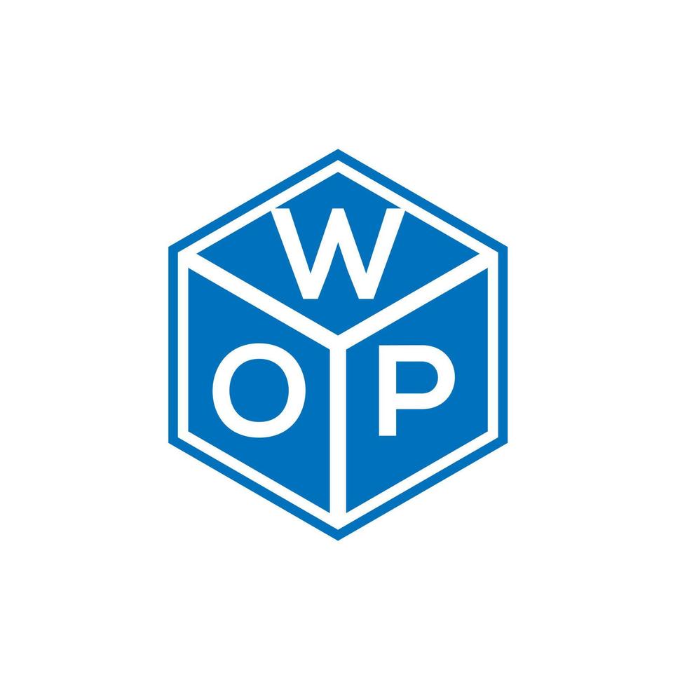 wp brief logo ontwerp op zwarte achtergrond. wop creatieve initialen brief logo concept. wop-briefontwerp. vector