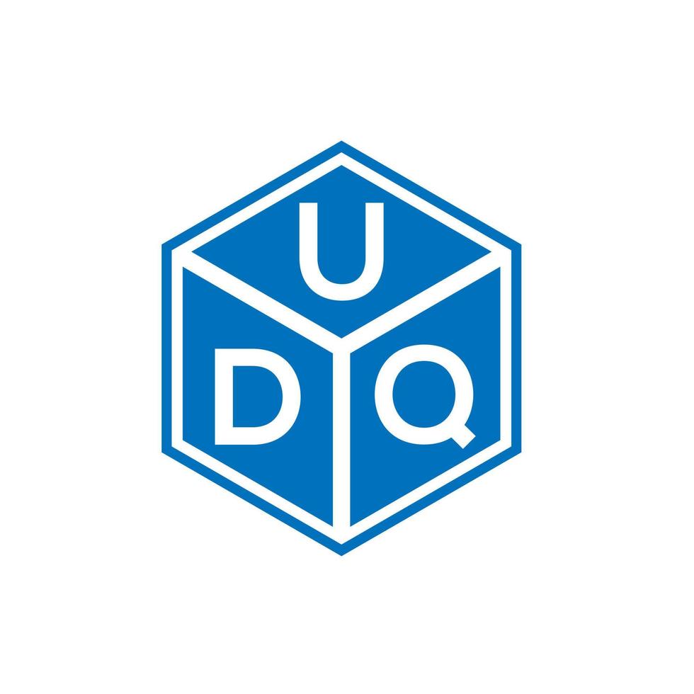 udq brief logo ontwerp op zwarte achtergrond. udq creatieve initialen brief logo concept. udq brief ontwerp. vector