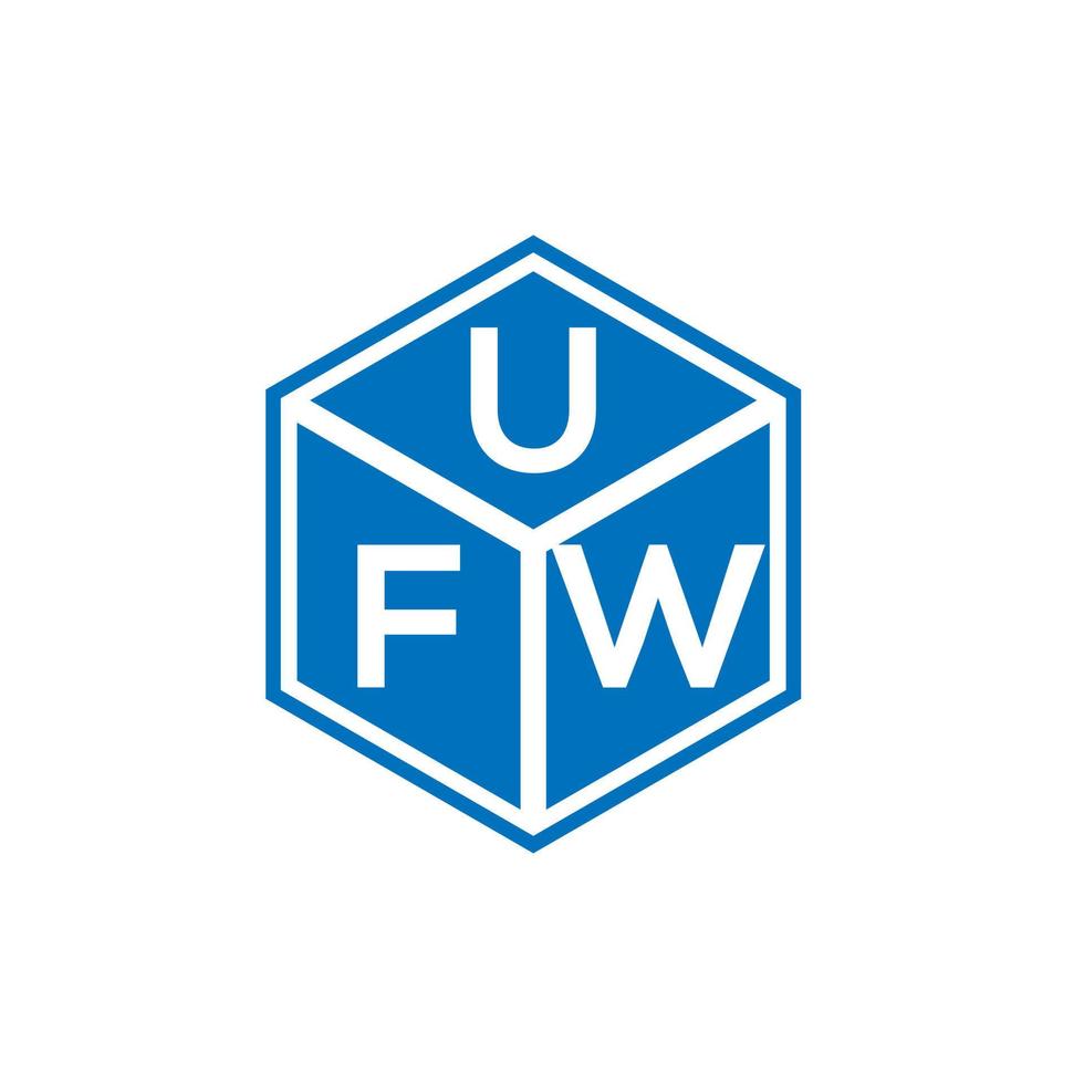 ufw brief logo ontwerp op zwarte achtergrond. ufw creatieve initialen brief logo concept. ufw brief ontwerp. vector