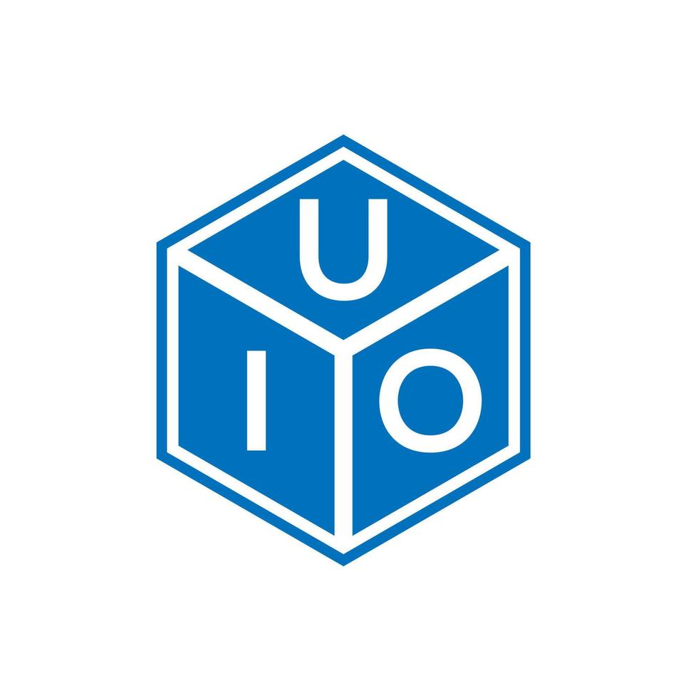 uio brief logo ontwerp op zwarte achtergrond. uio creatieve initialen brief logo concept. uio brief ontwerp. vector