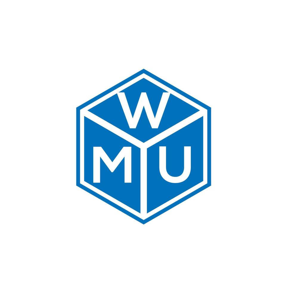 wmu brief logo ontwerp op zwarte achtergrond. wmu creatieve initialen brief logo concept. wmu brief ontwerp. vector