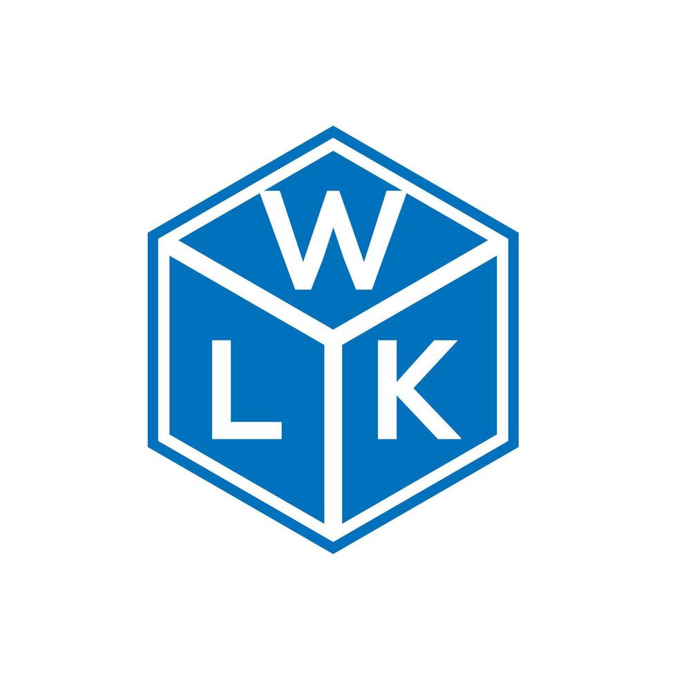 wk brief logo ontwerp op zwarte achtergrond. wk creatieve initialen brief logo concept. wlk brief ontwerp. vector