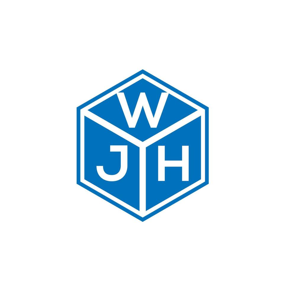 wjh brief logo ontwerp op zwarte achtergrond. wjh creatieve initialen brief logo concept. wjh brief ontwerp. vector